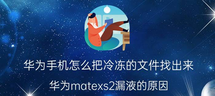 华为手机怎么把冷冻的文件找出来 华为matexs2漏液的原因？